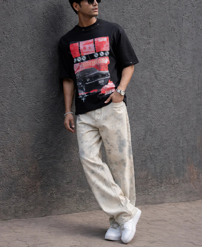 Black Graphic Stud T-Shirt