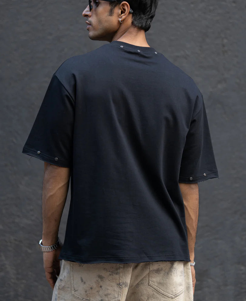 Black Graphic Stud T-Shirt