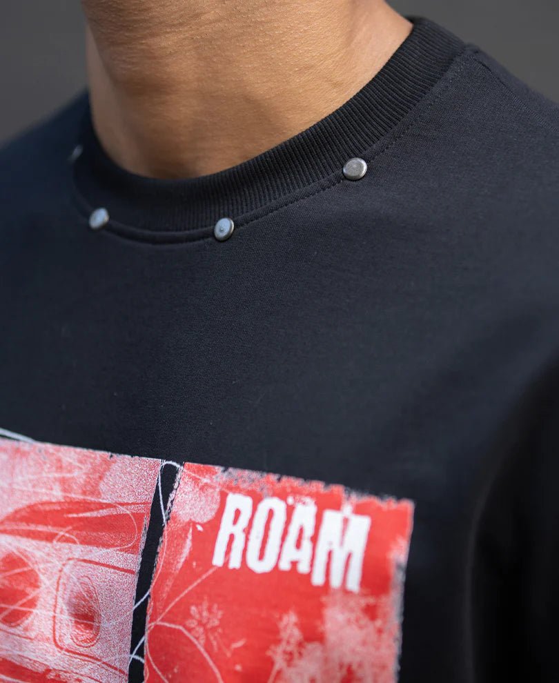 Black Graphic Stud T-Shirt
