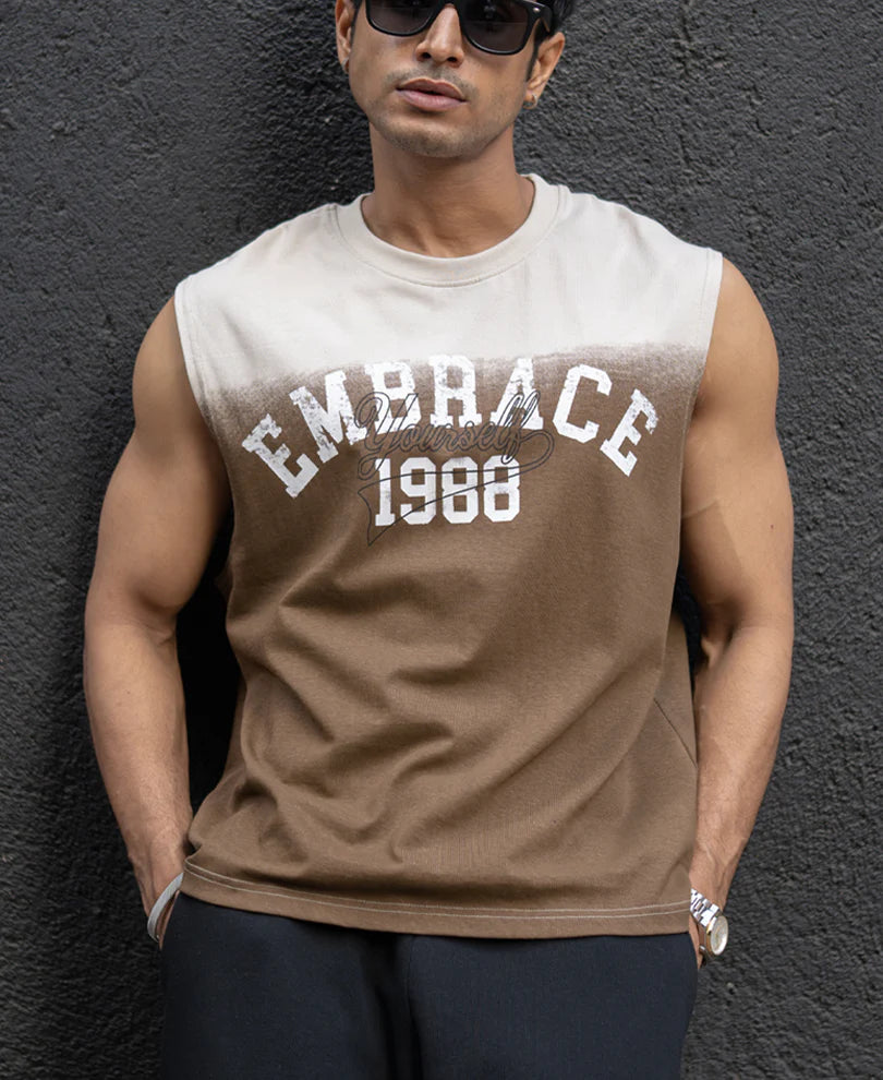 Brown Ombre Graphic Sando